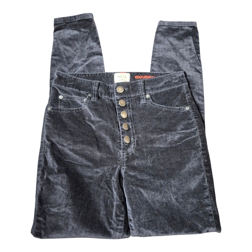 AO.LA by Alice + Olivia Women's Size 26 High Rise Exposed Button Velvet Jeans